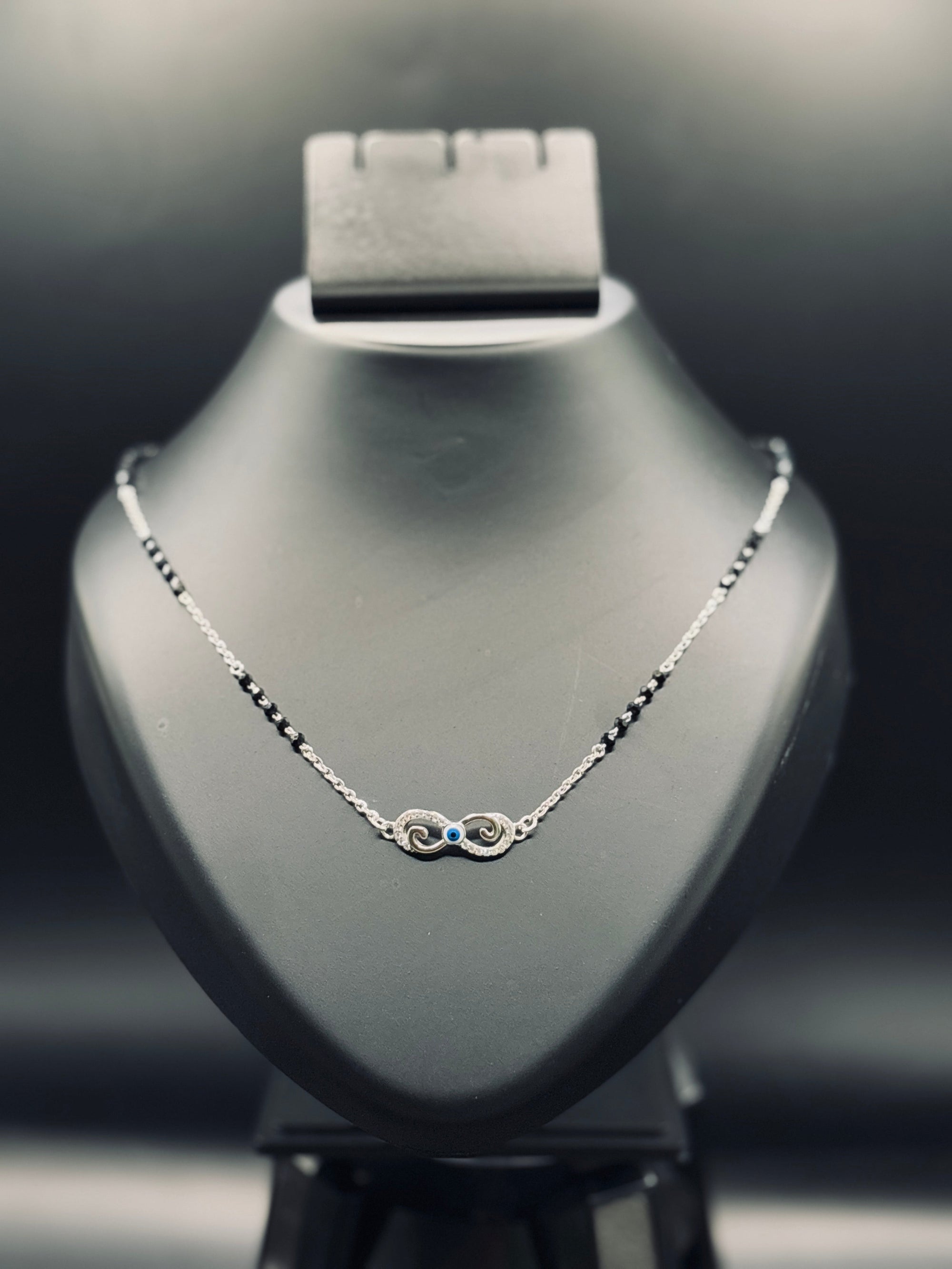 Sterling Silver Infinity Mangalsutra with Evil Eye TISA Silver Elegance