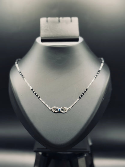 Sterling Silver Infinity Mangalsutra with Evil Eye TISA Silver Elegance