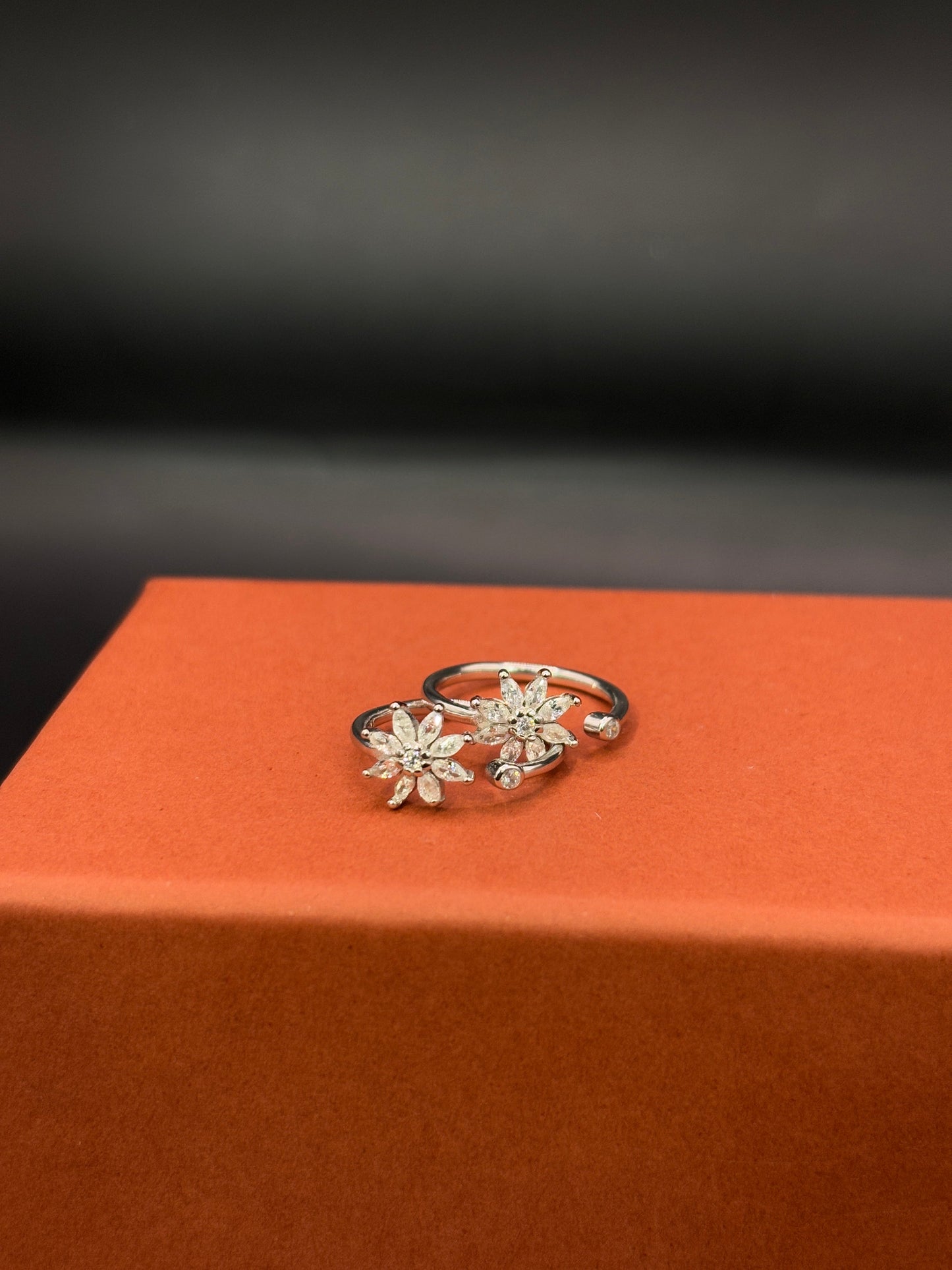 Jasmine Flower Toe Ring in 925 Sterling Silver - Adjustable TISA Silver Elegance