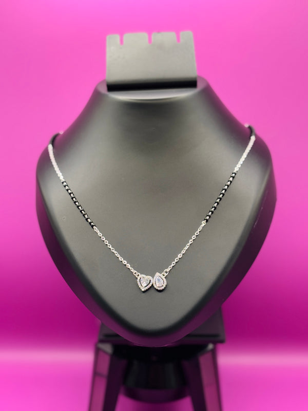 Sterling Silver Mangalsutra with Diamond Accents — Subtle Sparkle of Forever TISA Silver Elegance