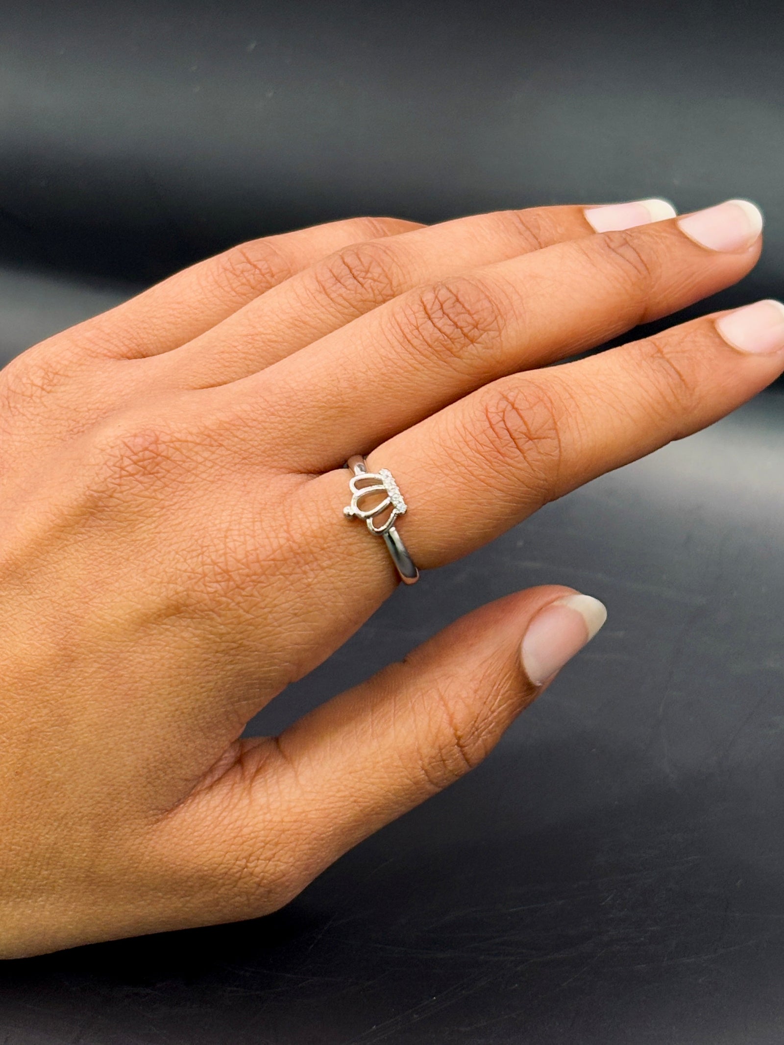 Sterling Silver Princess Crown Ring TISA Silver Elegance