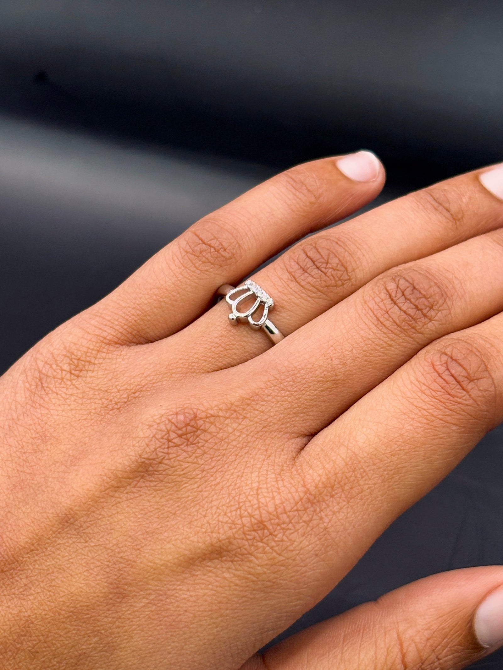 Sterling Silver Princess Crown Ring TISA Silver Elegance