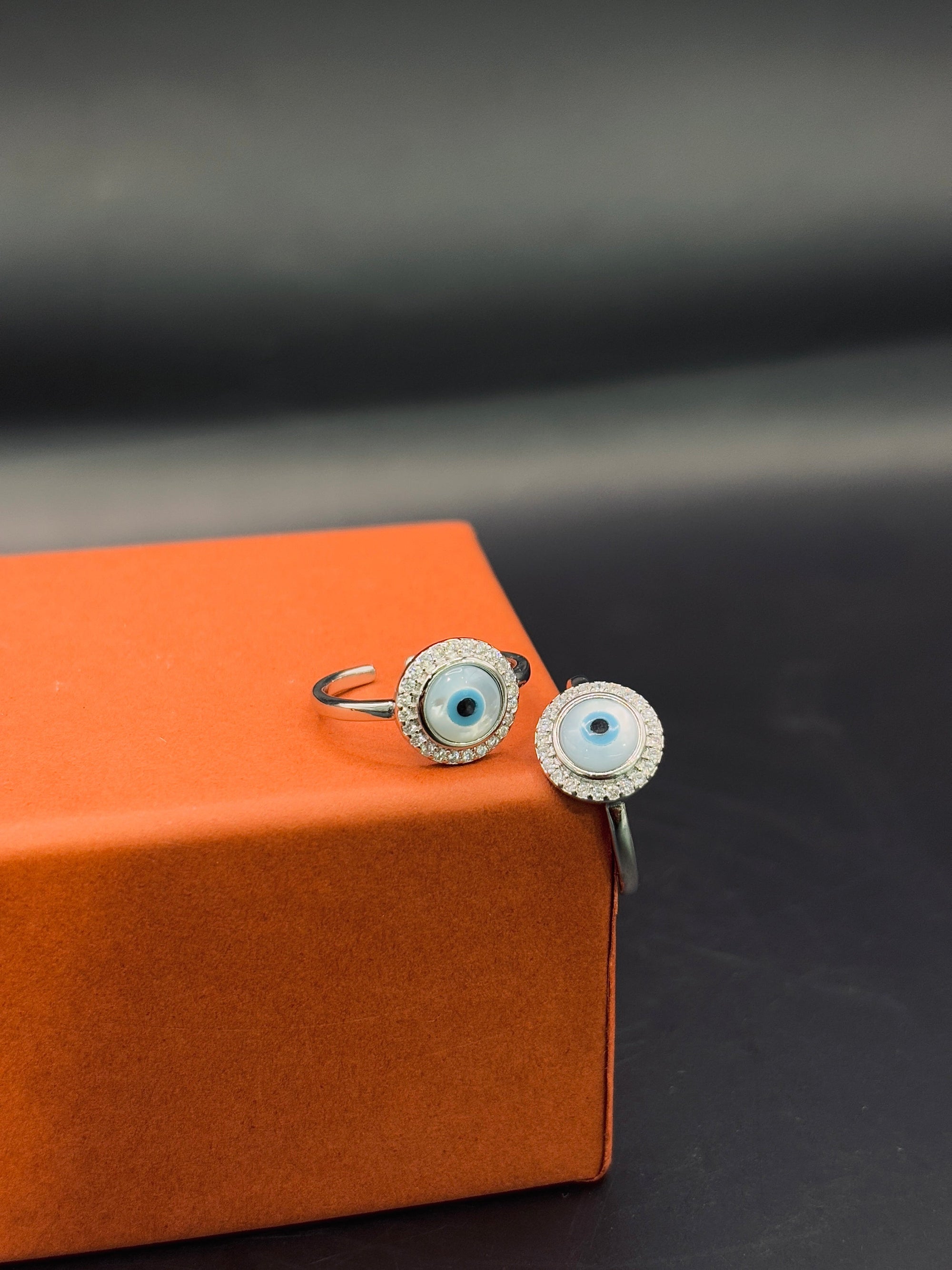 Round Evil Eye Toe Ring in 925 Sterling Silver - Adjustable TISA Silver Elegance