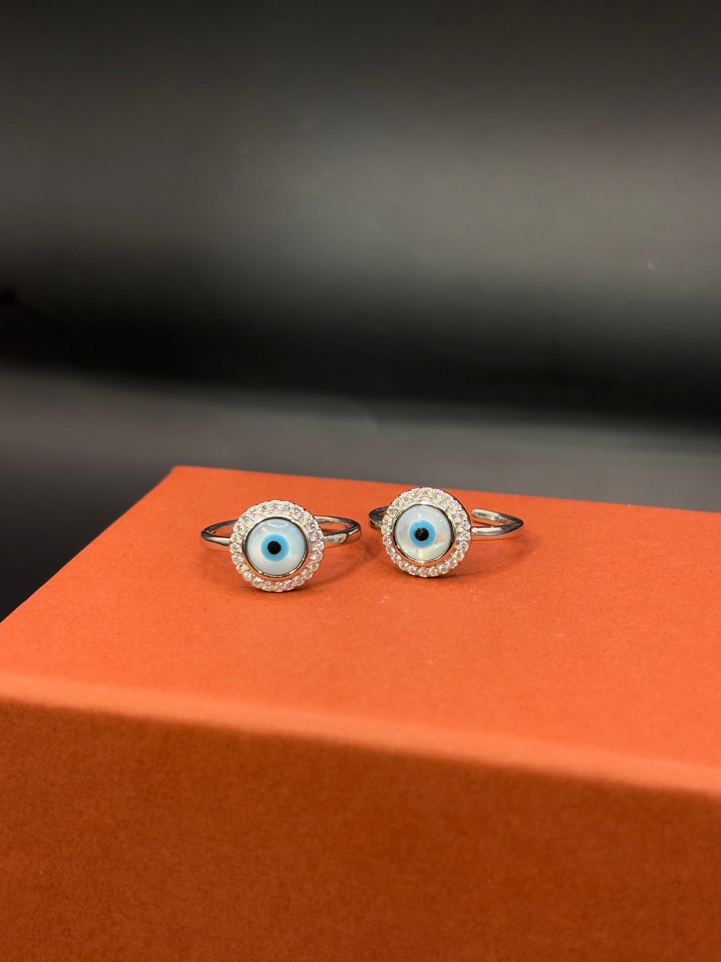 Round Evil Eye Toe Ring in 925 Sterling Silver - Adjustable TISA Silver Elegance