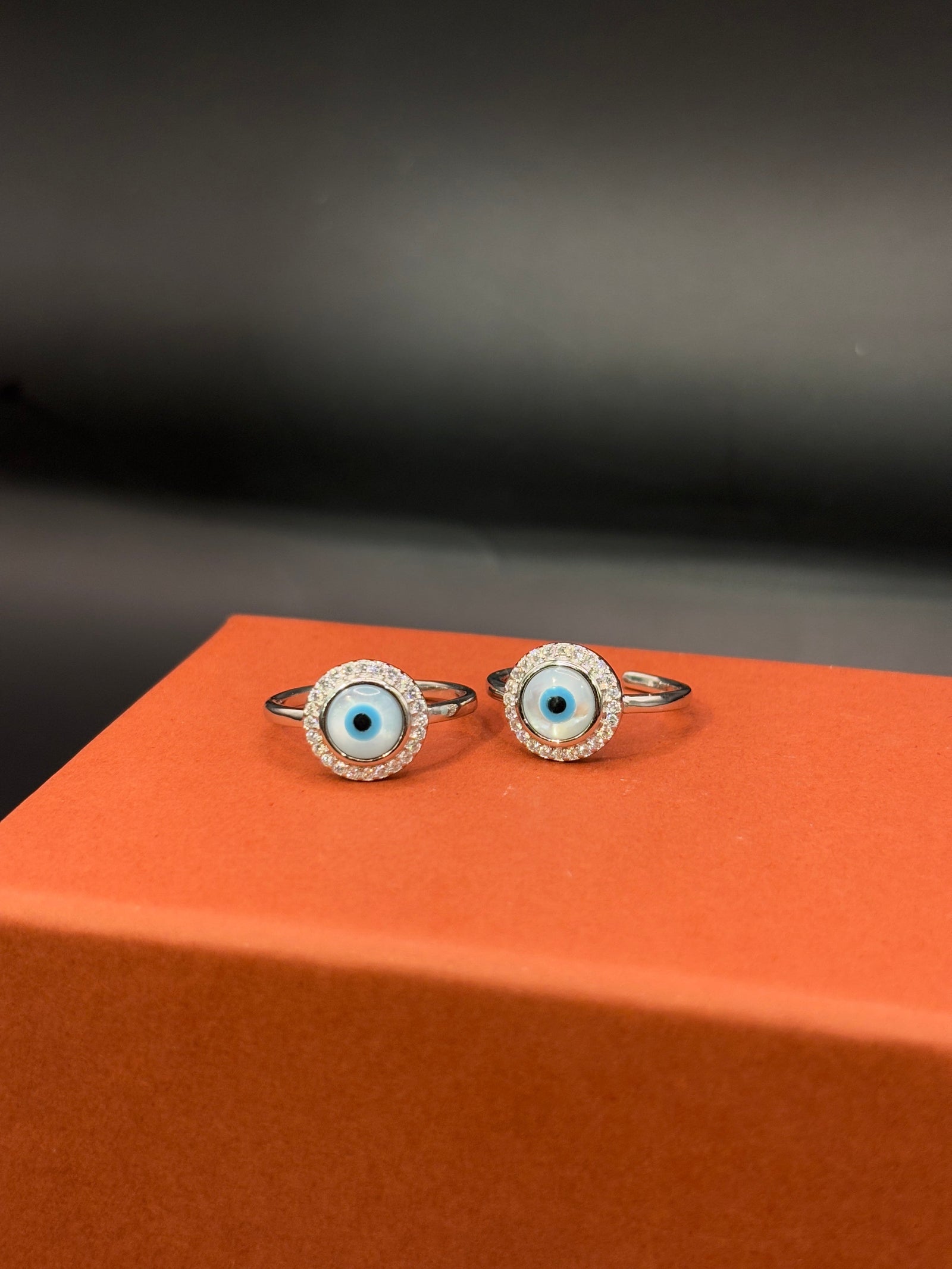 Round Evil Eye Toe Ring in 925 Sterling Silver - Adjustable TISA Silver Elegance