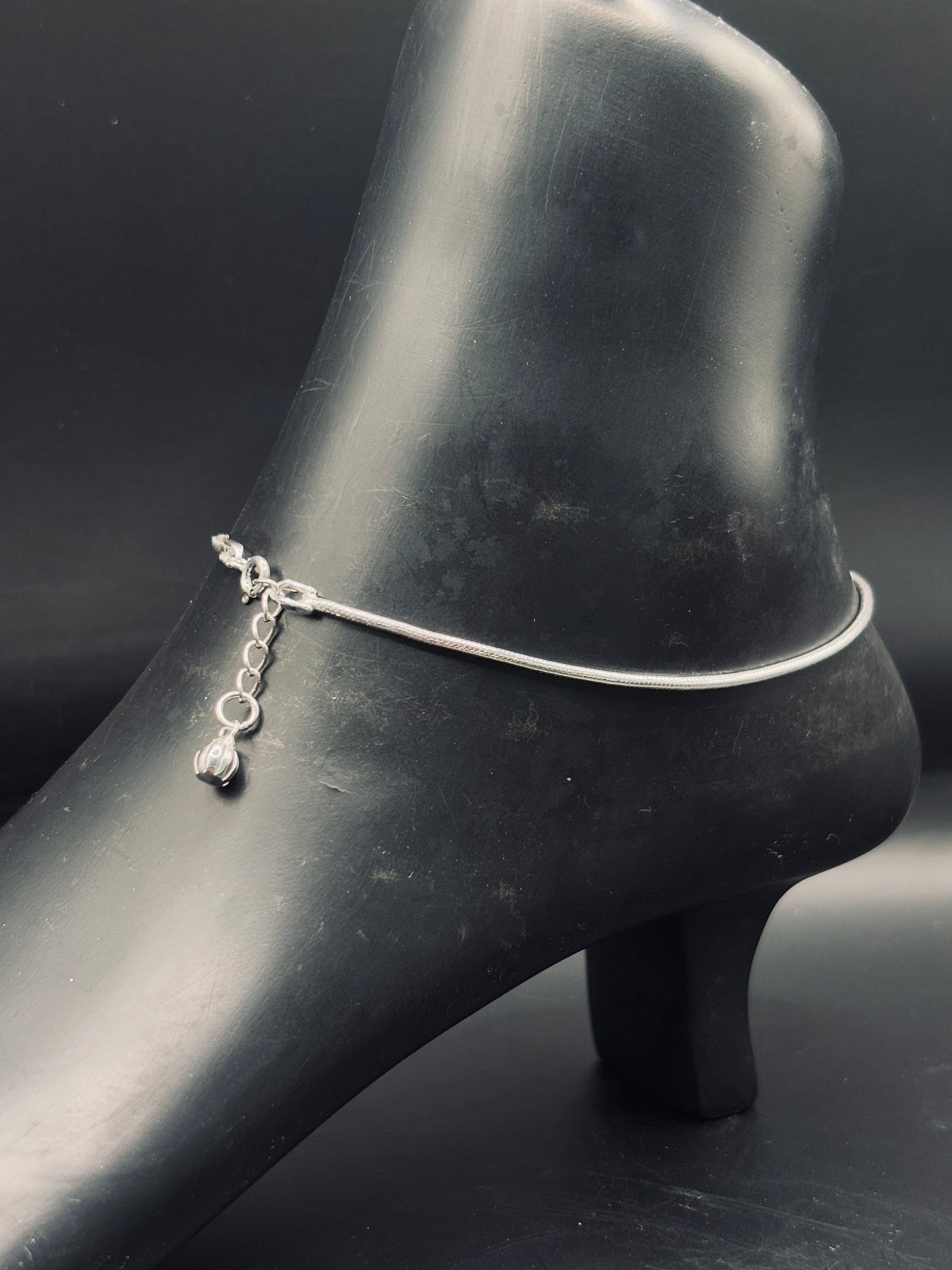 Sterling Silver Sleek Snake Chain Anklet TISA Silver Elegance