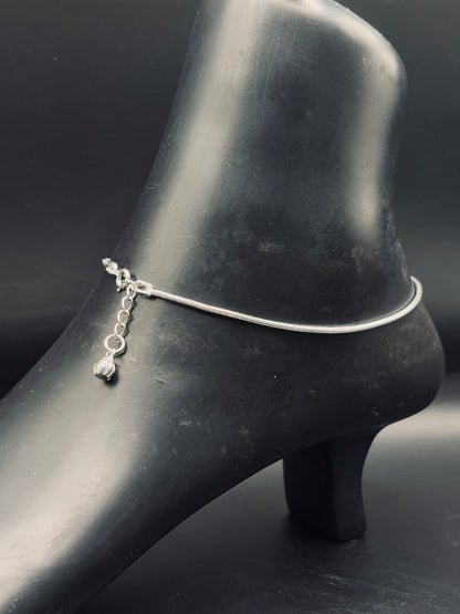 Sterling Silver Sleek Snake Chain Anklet TISA Silver Elegance