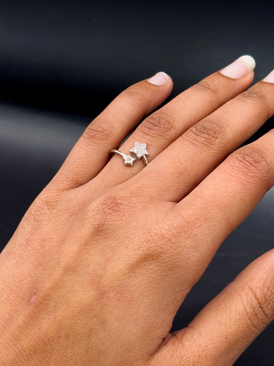 Sterling Silver Two Star Ring TISA Silver Elegance