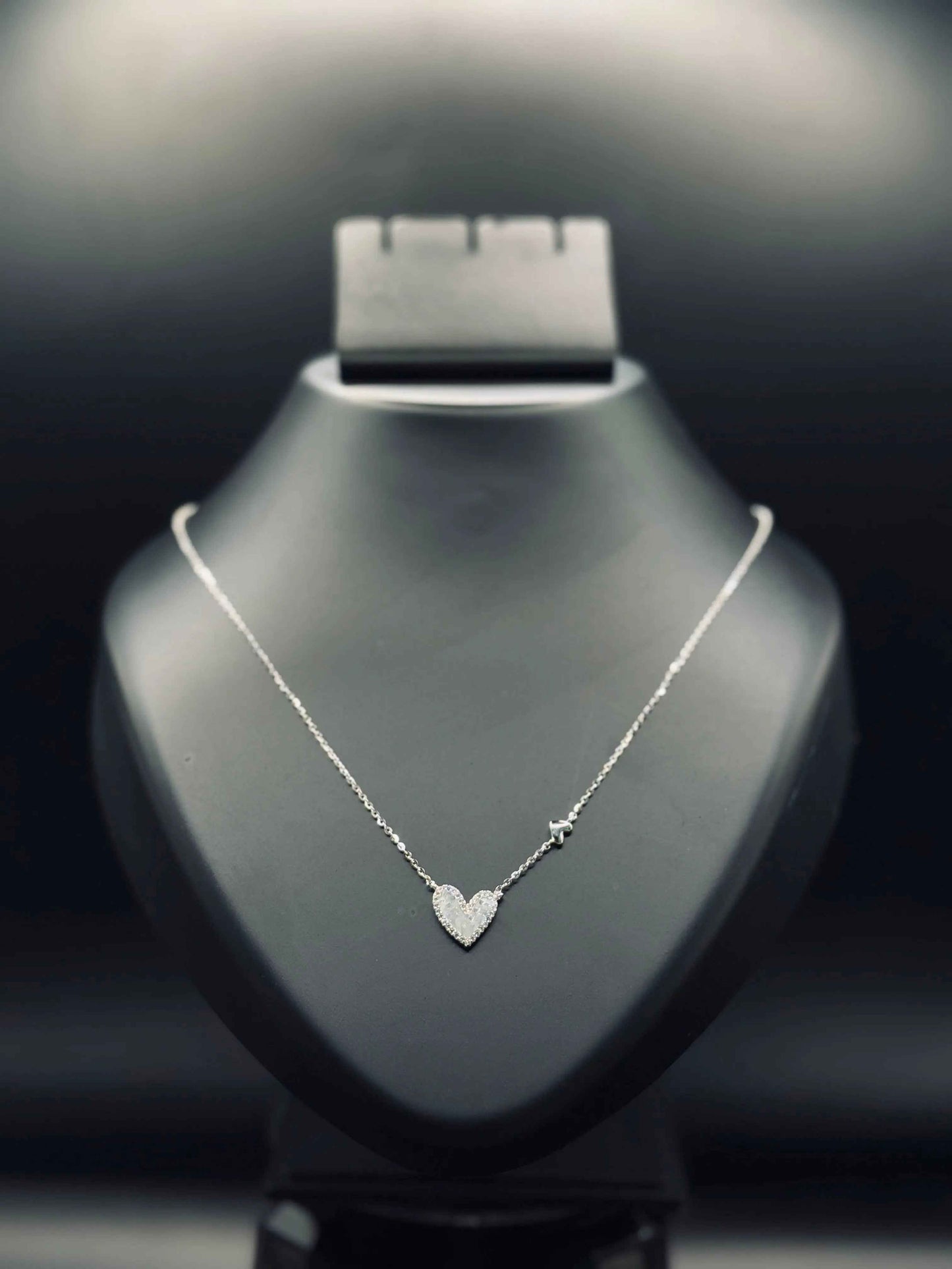Sterling Silver Baguette Heart Necklace — Timeless Sparkle of Love