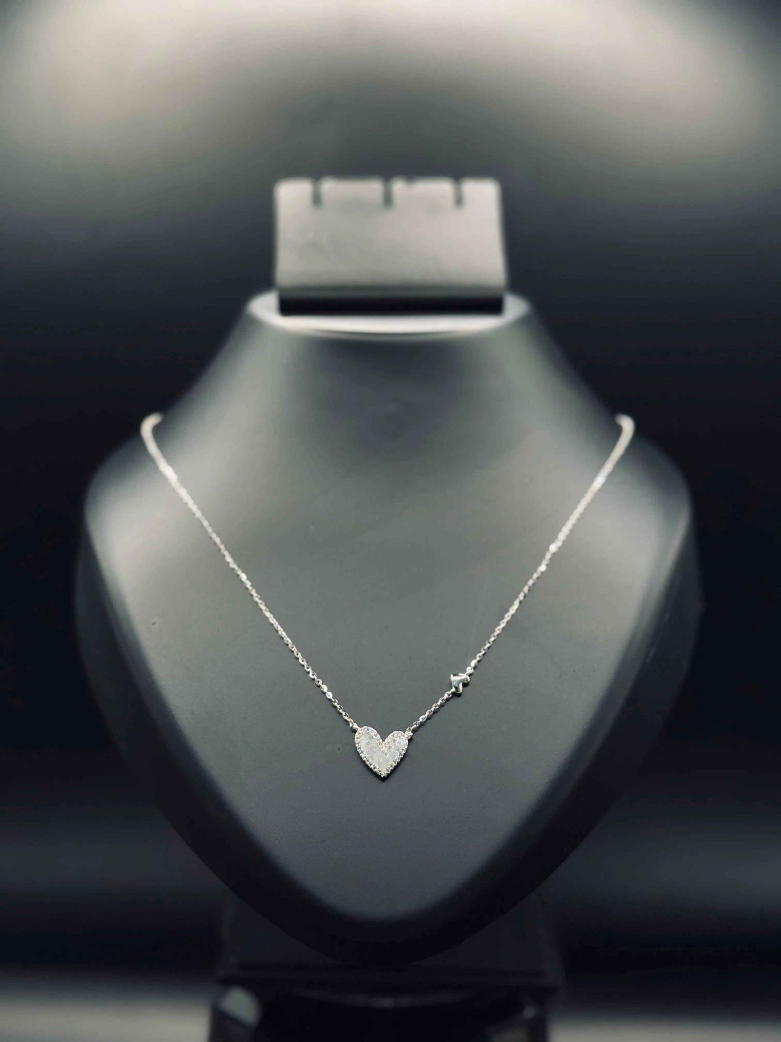 Sterling Silver Baguette Heart Necklace — Timeless Sparkle of Love