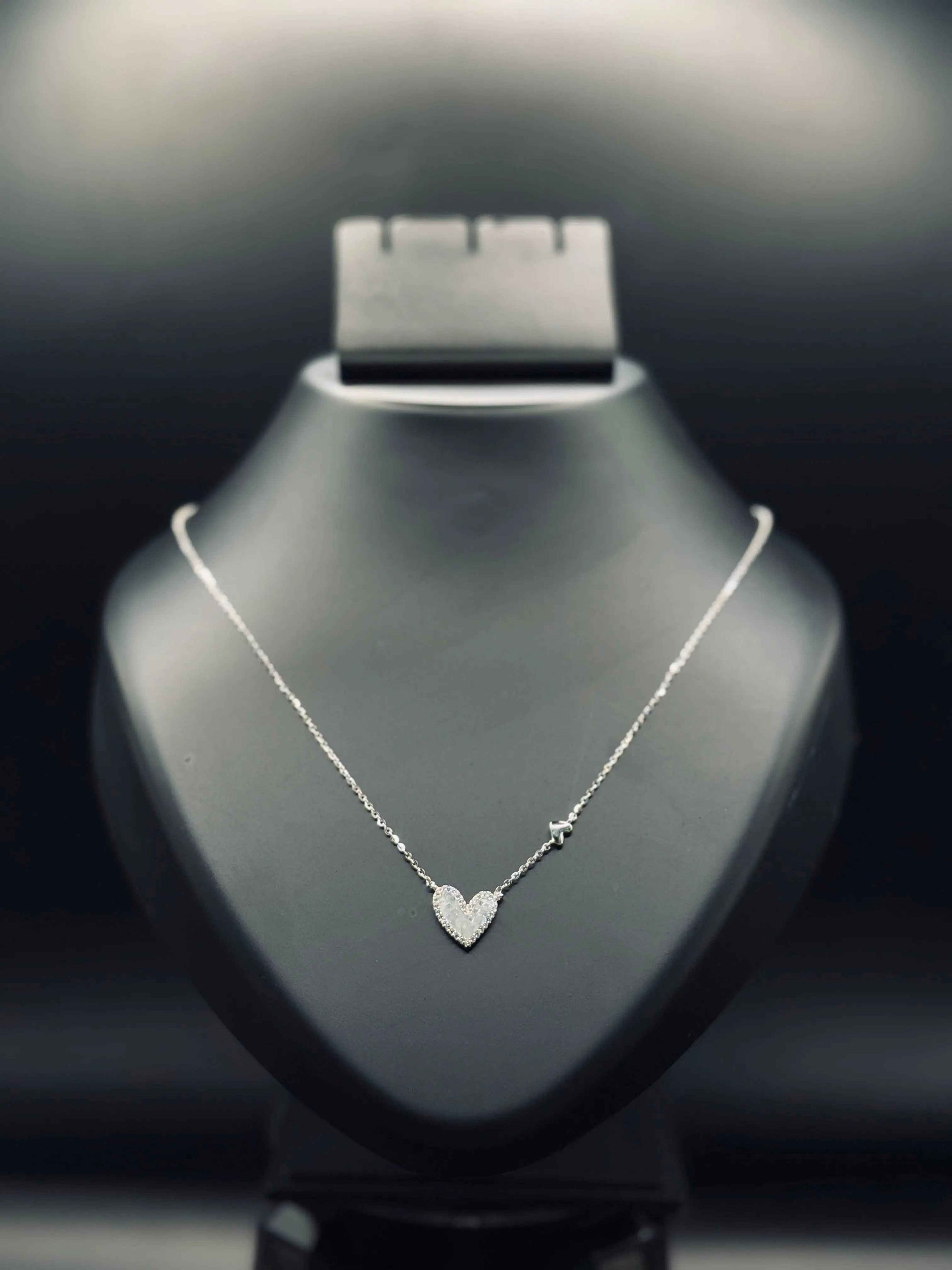Sterling Silver Baguette Heart Necklace — Timeless Sparkle of Love