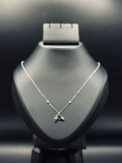 Sterling Silver Dolphin Tail Necklace with Pearl — Grace in Motion
