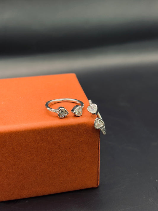 Toi Et Moi Toe Ring in 925 Sterling Silver - Adjustable TISA Silver Elegance
