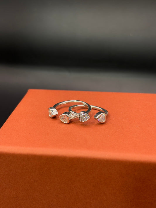 Toi Et Moi Toe Ring in 925 Sterling Silver - Adjustable TISA Silver Elegance