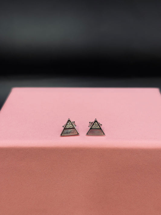 Triangular Stud Earrings in 925 Sterling Silver - Modern Geometric TISA Silver Elegance