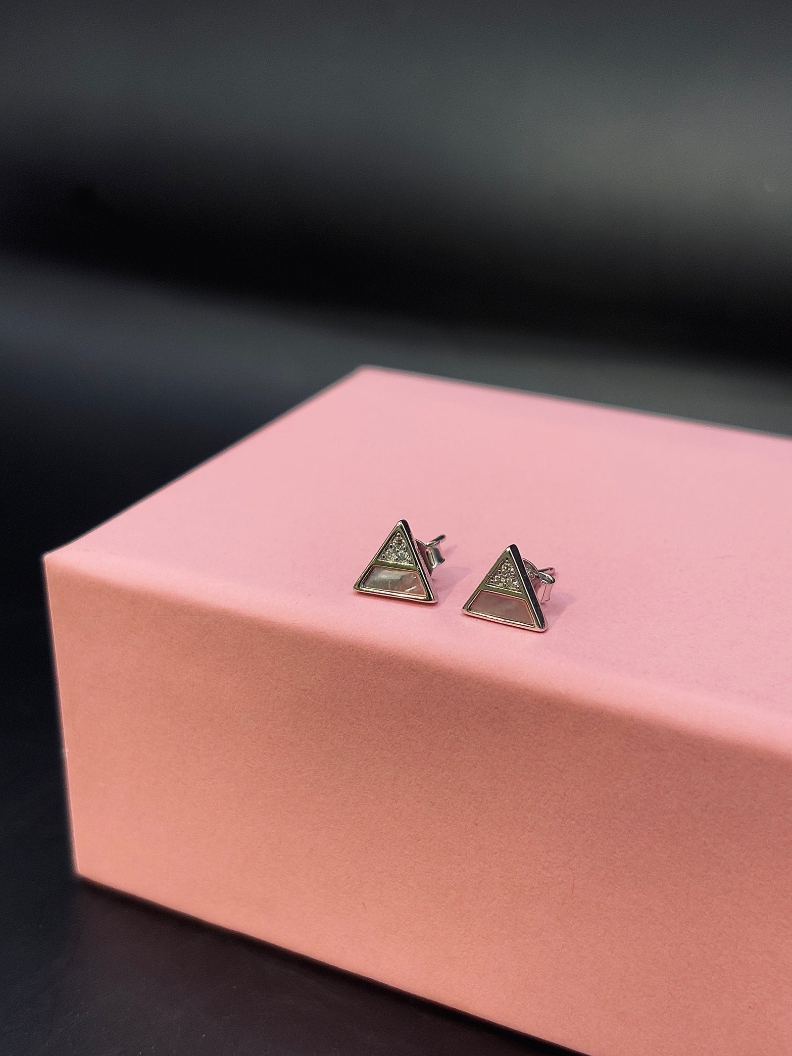 Triangular Stud Earrings in 925 Sterling Silver - Modern Geometric TISA Silver Elegance