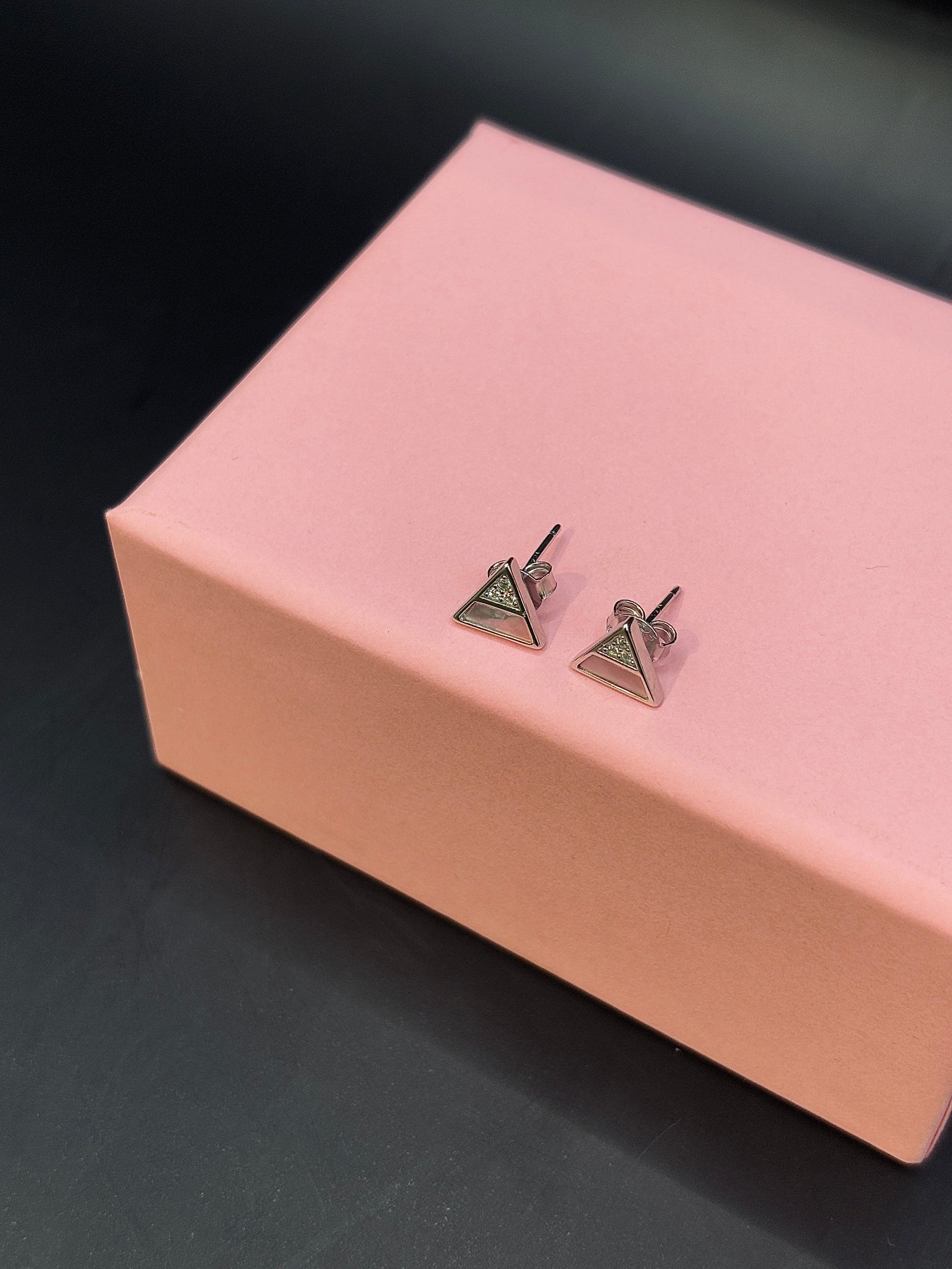 Triangular Stud Earrings in 925 Sterling Silver - Modern Geometric TISA Silver Elegance