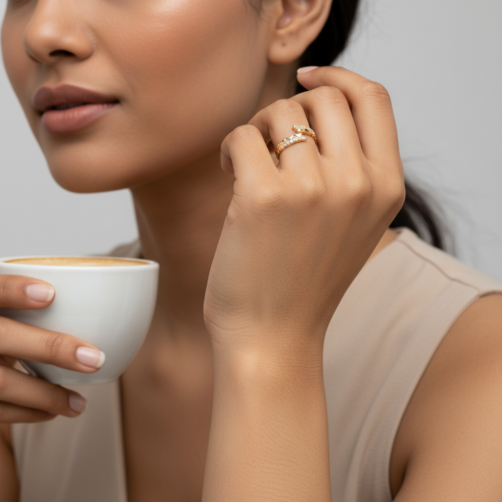 Rose Gold Plated Love Ring with Diamond For Her TISA Silver Elegance