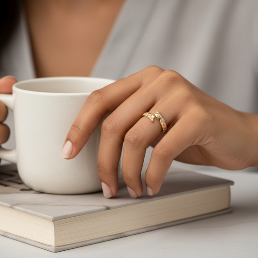 Rose Gold Plated Love Ring with Diamond For Her TISA Silver Elegance