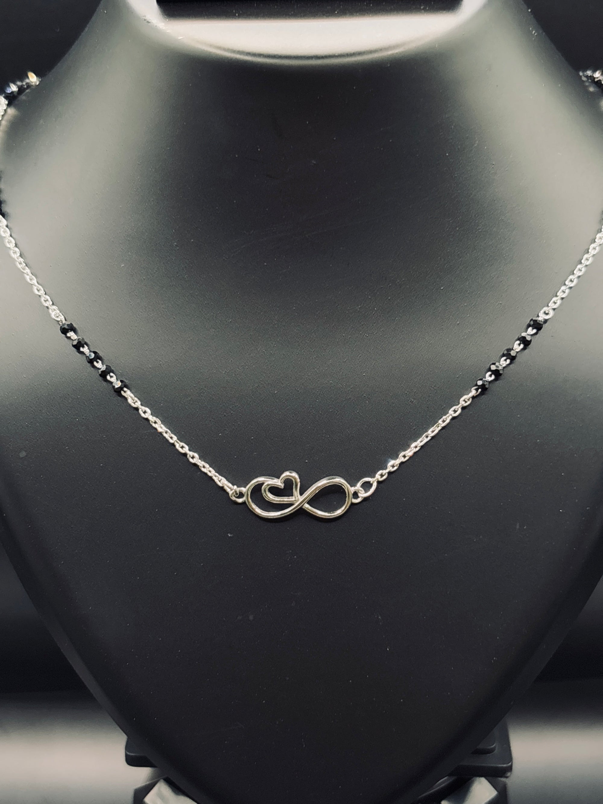 Sterling Silver Infinity Heartbeat Mangalsutra — Forever Connected TISA Silver Elegance