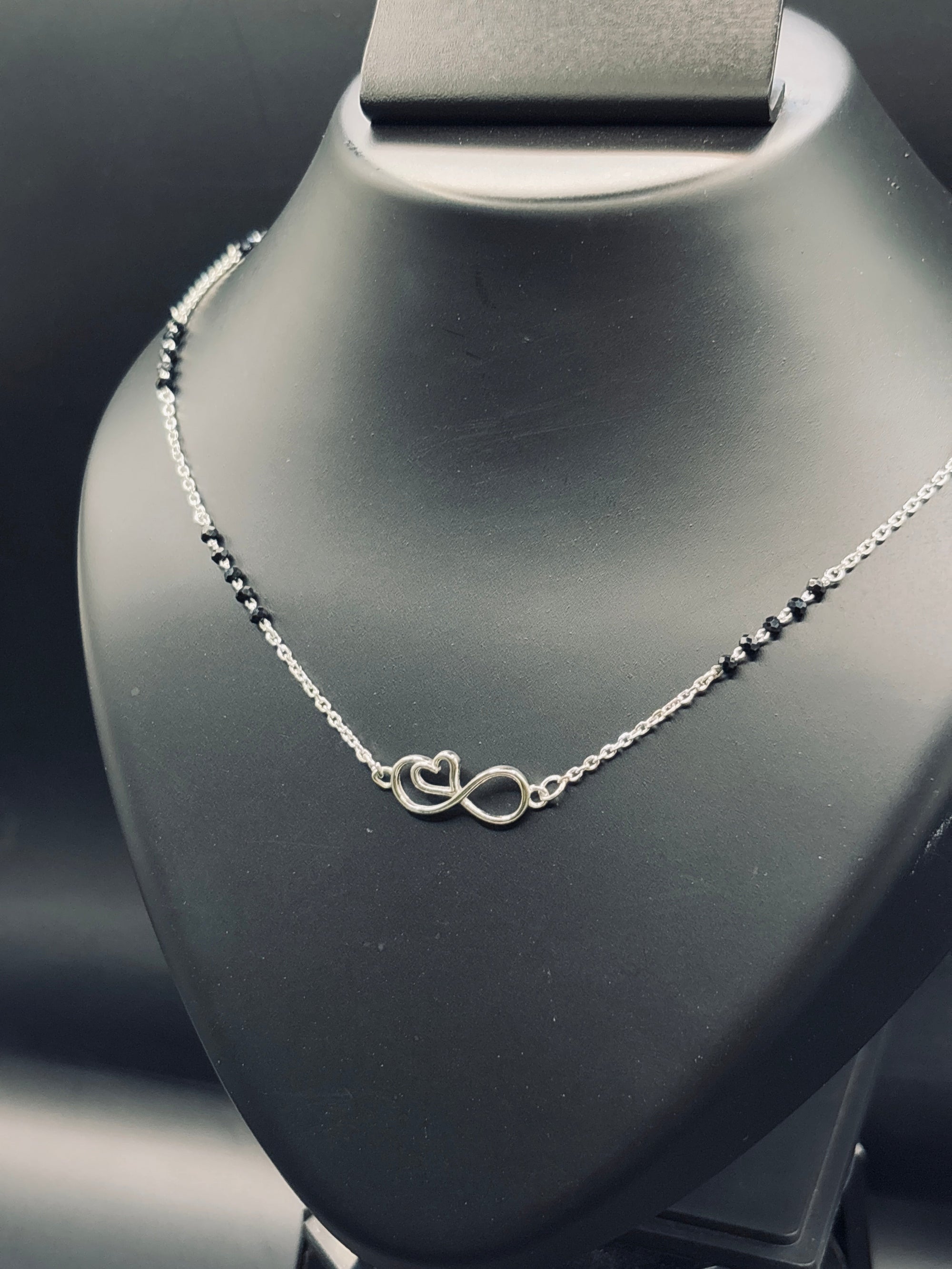 Sterling Silver Infinity Heartbeat Mangalsutra — Forever Connected TISA Silver Elegance