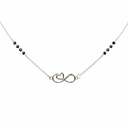 Sterling Silver Infinity Heartbeat Mangalsutra — Forever Connected TISA Silver Elegance