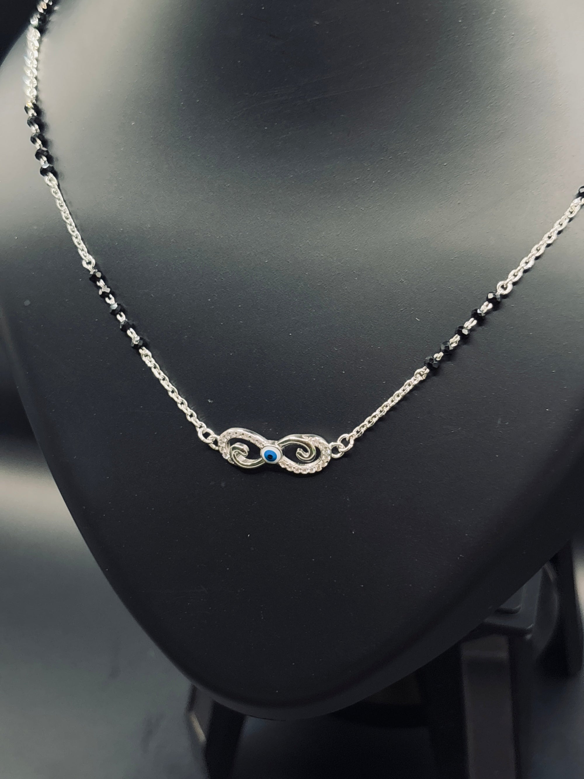 Sterling Silver Infinity Mangalsutra with Evil Eye TISA Silver Elegance