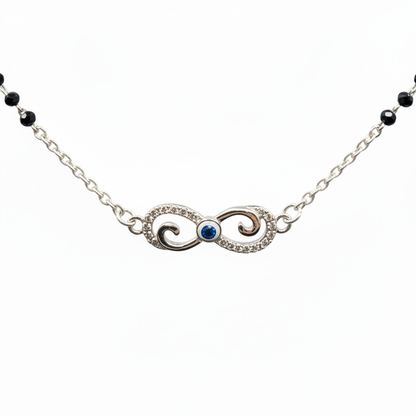 Sterling Silver Infinity Mangalsutra with Evil Eye TISA Silver Elegance