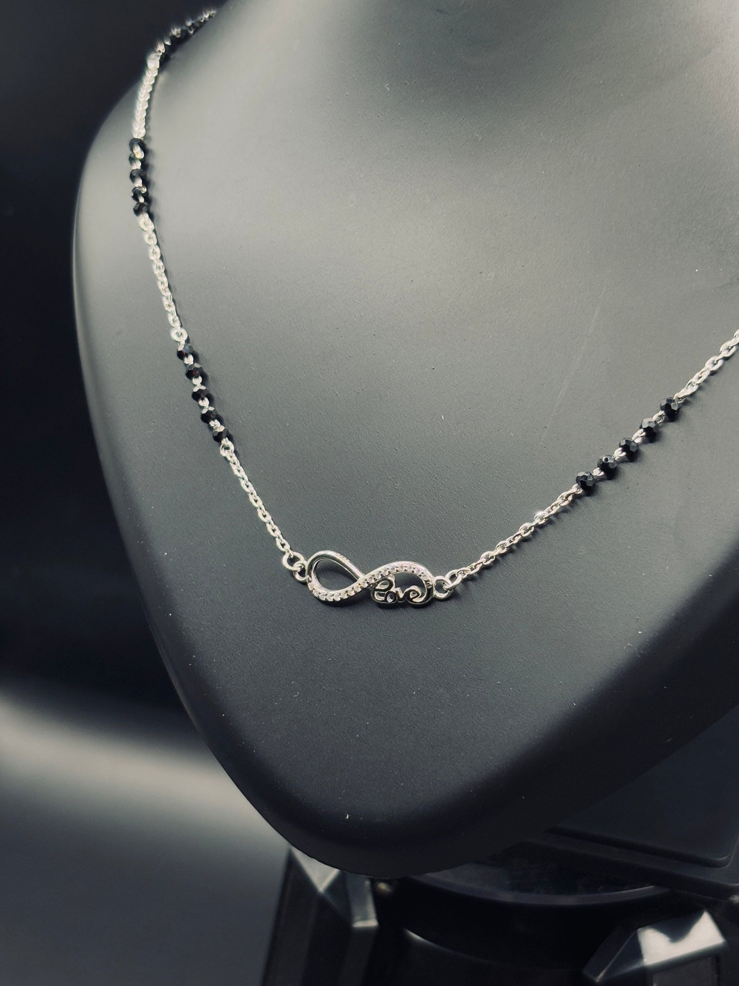 Sterling Silver Infinite Charm with Love Mangalsutra TISA Silver Elegance