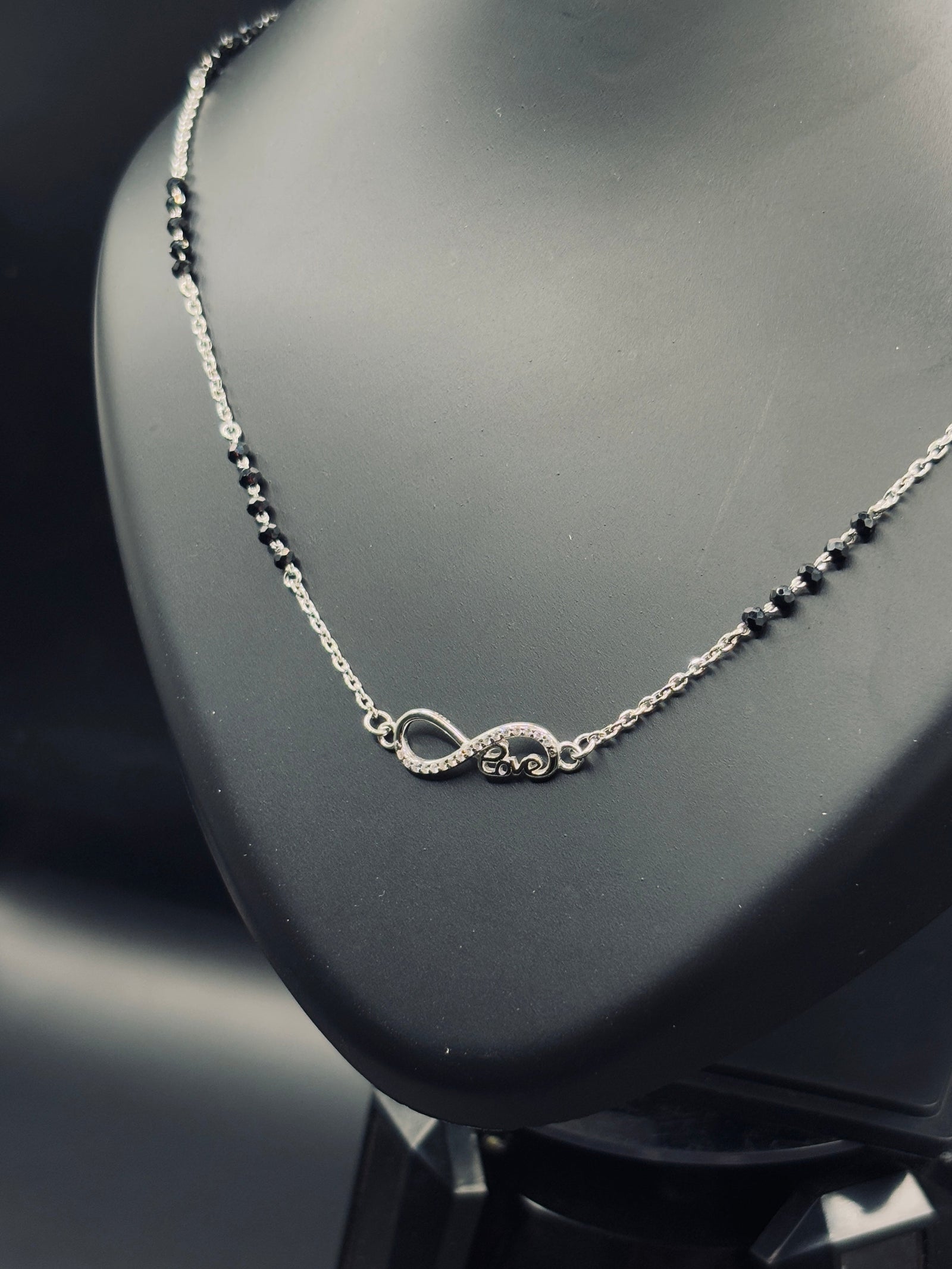 Sterling Silver Infinite Charm with Love Mangalsutra TISA Silver Elegance