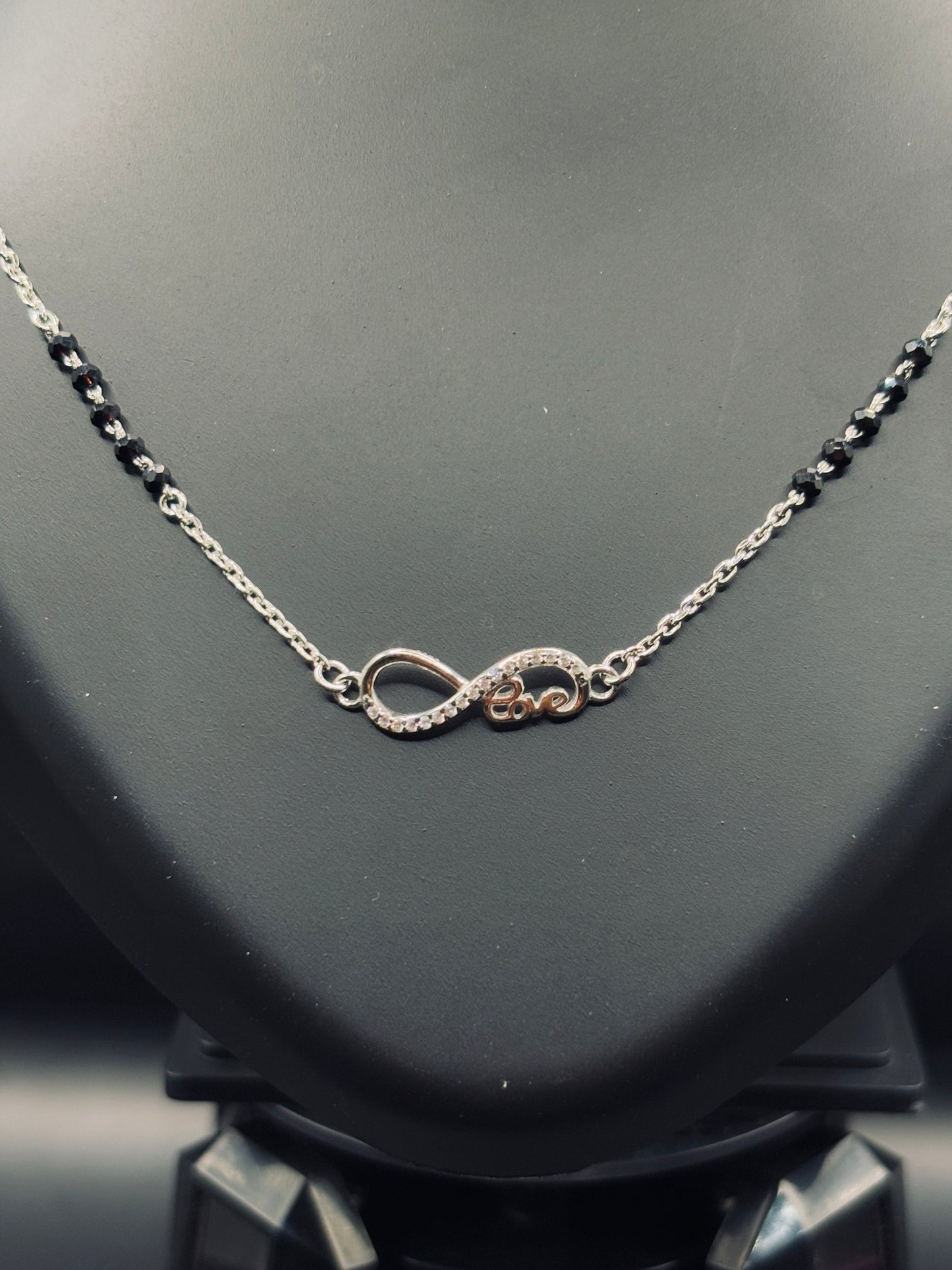 Sterling Silver Infinite Charm with Love Mangalsutra TISA Silver Elegance