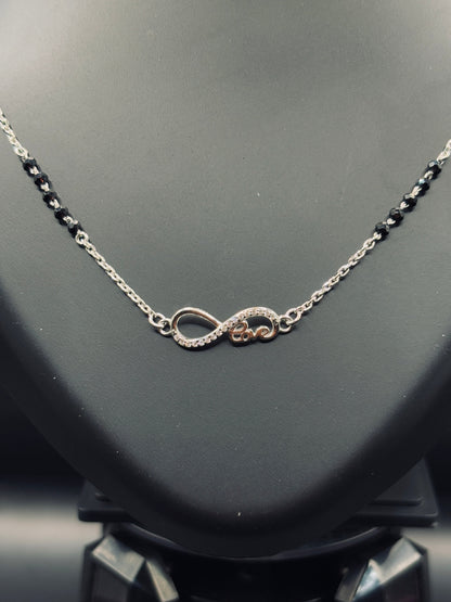 Sterling Silver Infinite Charm with Love Mangalsutra TISA Silver Elegance
