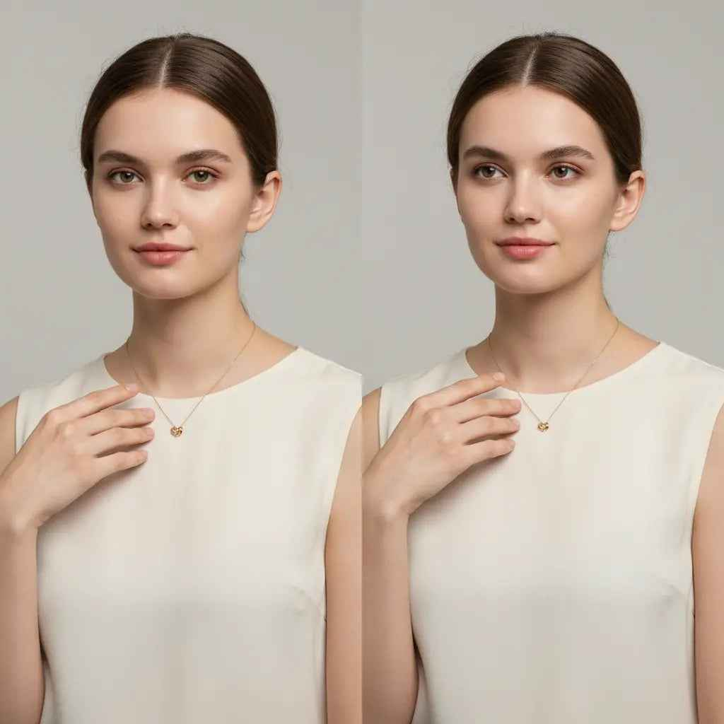 Rose Gold-Plated Angel Wings Heart Pendant Necklace with Cubic Zirconia