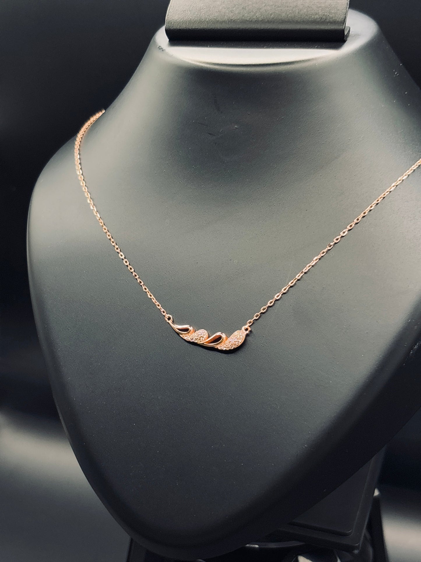 Rose Gold-Plated Curved Bar Necklace — Minimal Modern Elegance TISA Silver Elegance