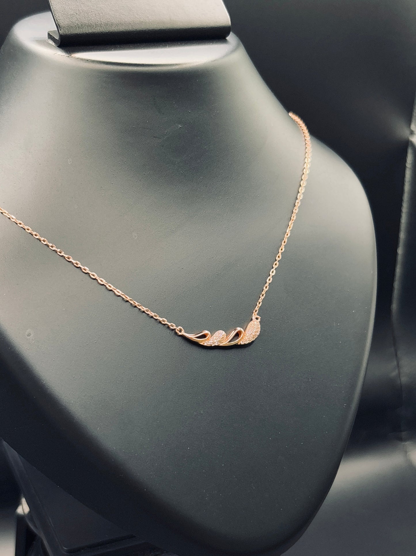 Rose Gold-Plated Curved Bar Necklace — Minimal Modern Elegance TISA Silver Elegance