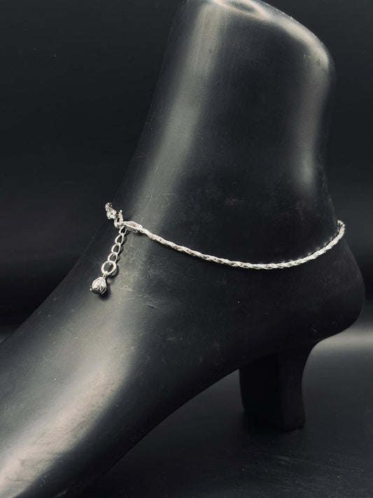 Sterling Silver Singapore Anklet TISA Silver Elegance