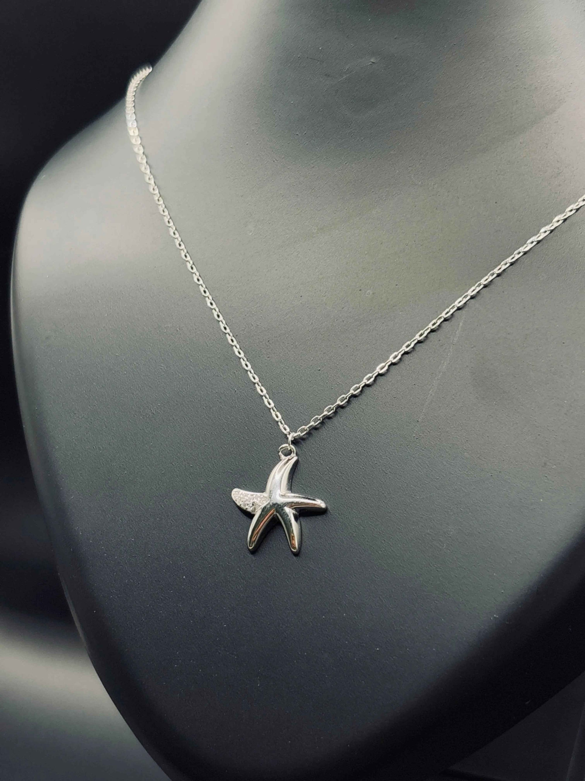 Sterling Silver Starfish Necklace — Ocean-Inspired Elegance