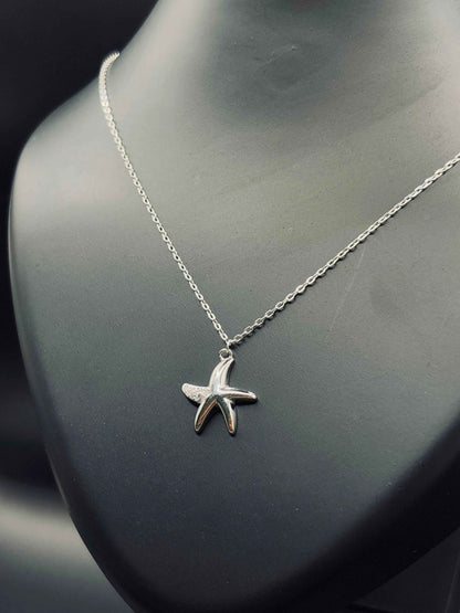 Sterling Silver Starfish Necklace — Ocean-Inspired Elegance